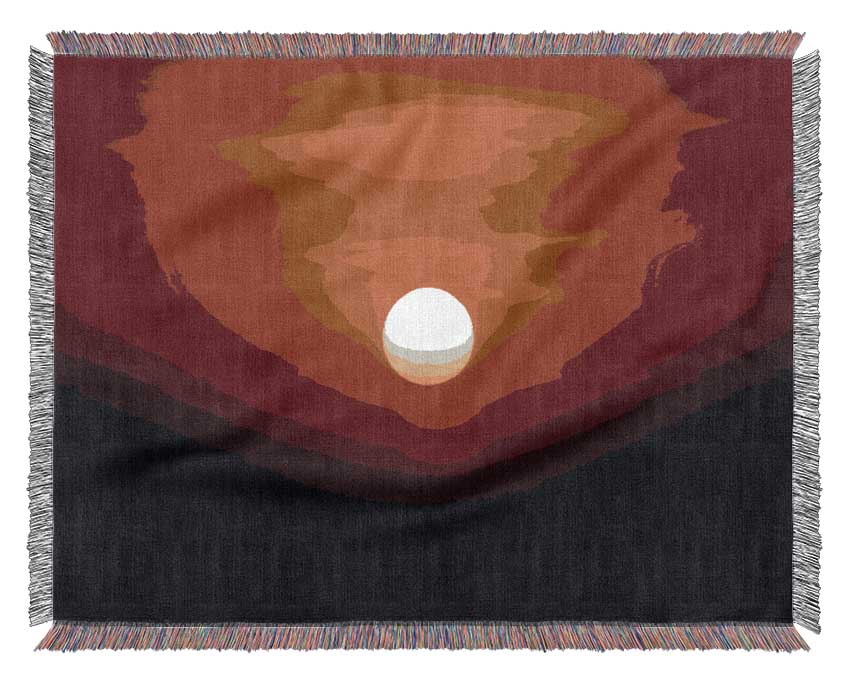 Sun Over The Black Ocean Woven Blanket