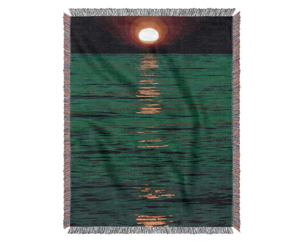 Stunning Green Ocean Nights Woven Blanket