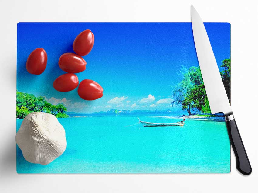 Tranquil Paradise Glass Chopping Board