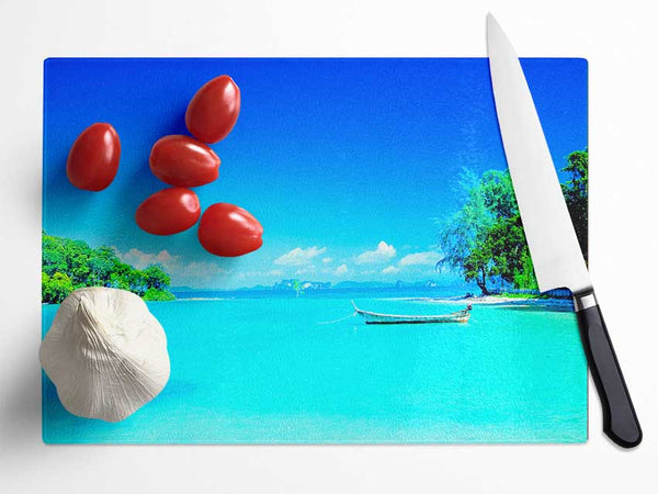 Tranquil Paradise Glass Chopping Board