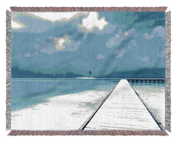 Turquoise Boardwalk Woven Blanket