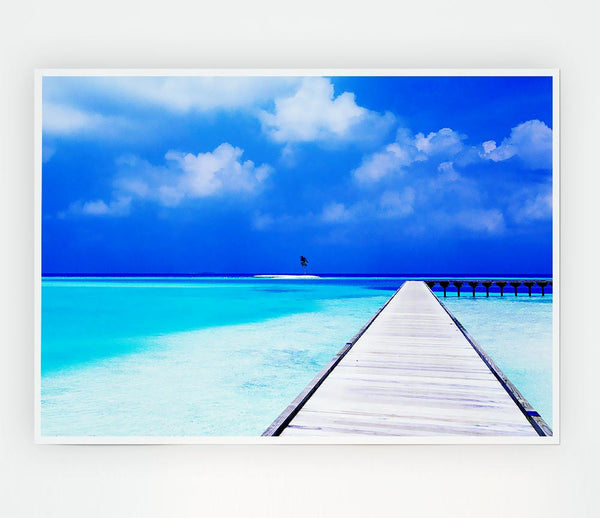 Turquoise Boardwalk Print Poster Wall Art