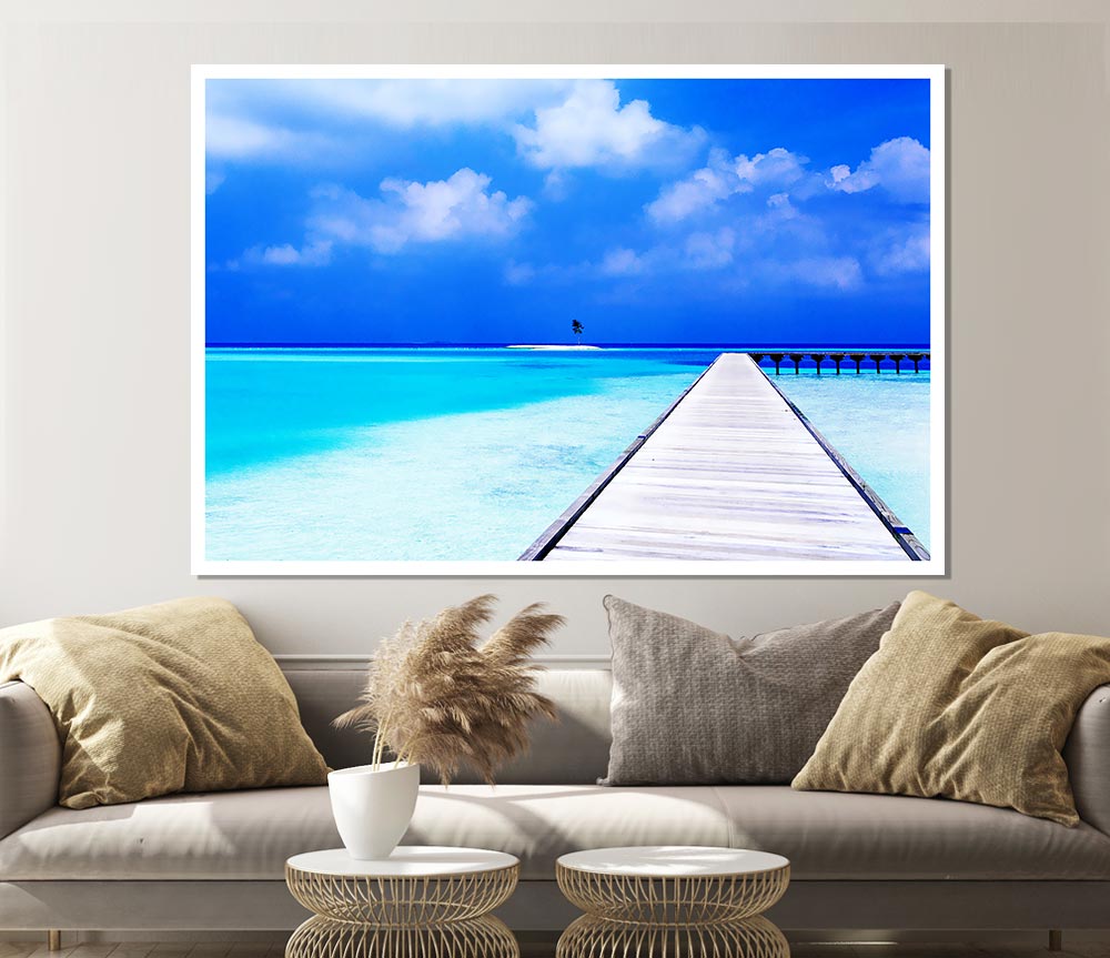 Turquoise Boardwalk Print Poster Wall Art