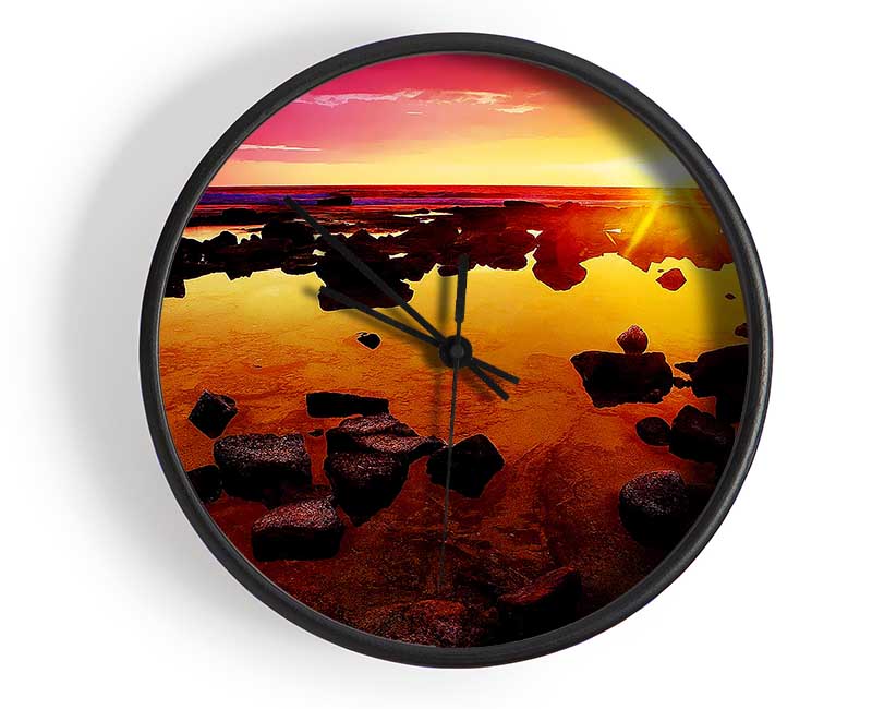 Sunbeams Over The Oceans Hide Away Clock - Wallart-Direct UK