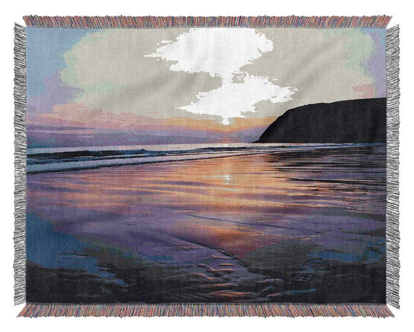 Peaceful Ocean Daybreak Woven Blanket