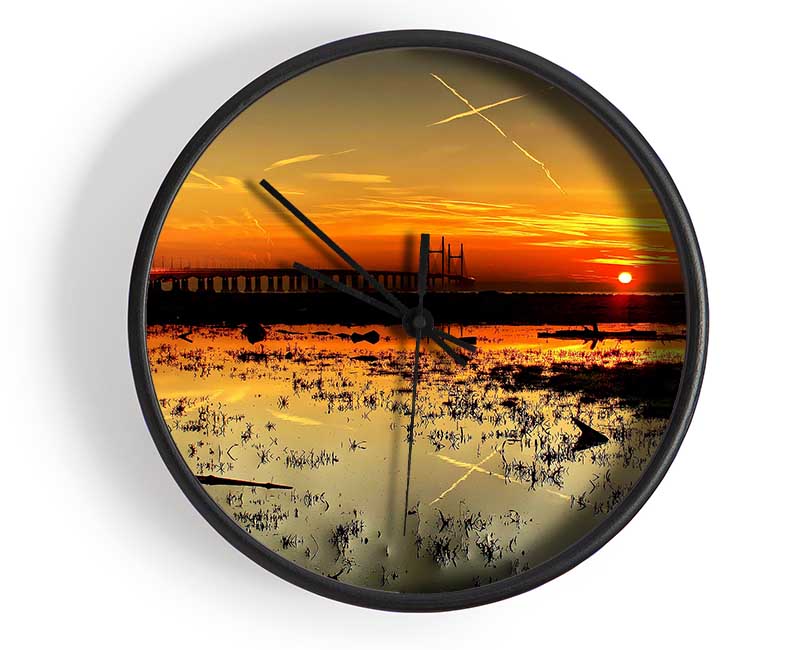 Ocean Path To The Sun Clock - Wallart-Direct UK