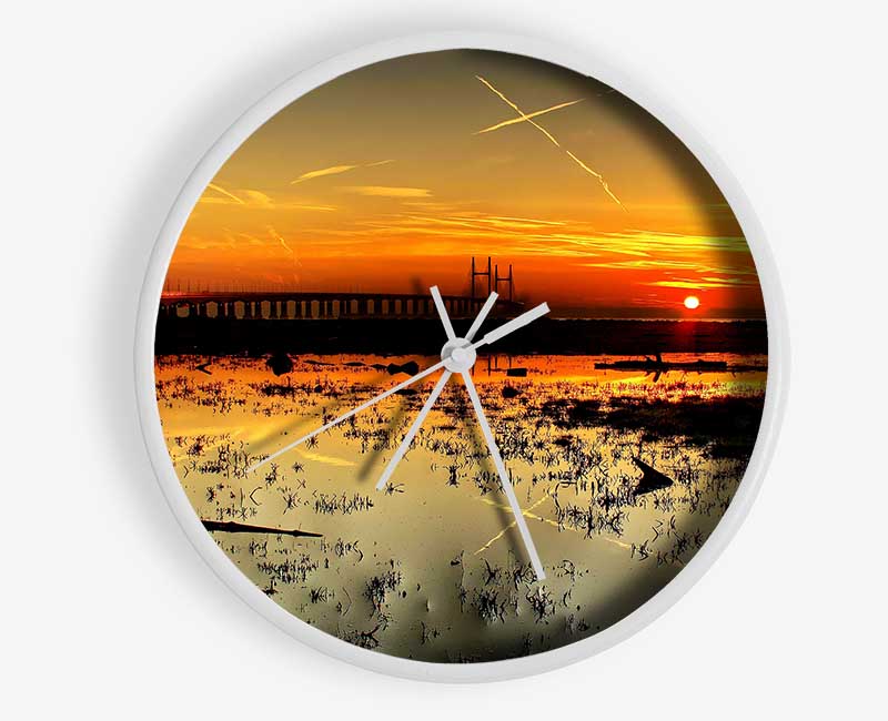 Ocean Path To The Sun Clock - Wallart-Direct UK