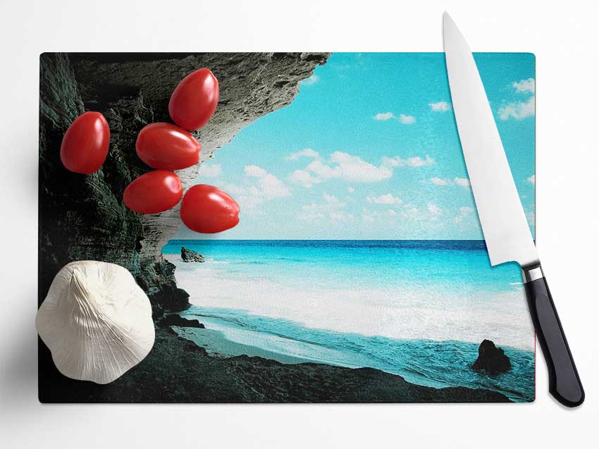 Paradise Ocean Hideaway Glass Chopping Board