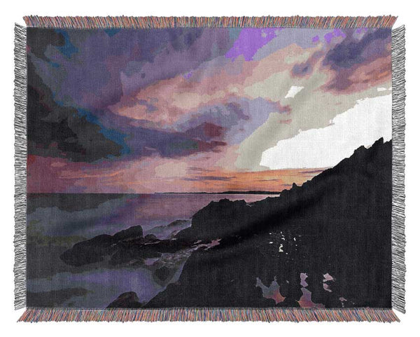 Lilac Red Ocean Sky Woven Blanket