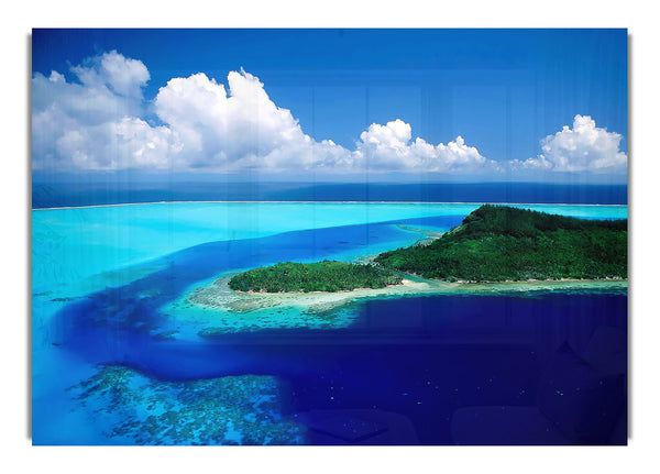 Paradise Island From Above Seascape Canvasb