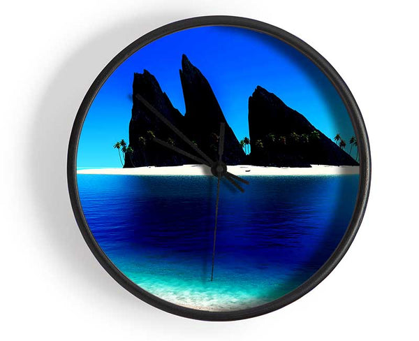 Paradise Island Under The Moon Clock - Wallart-Direct UK