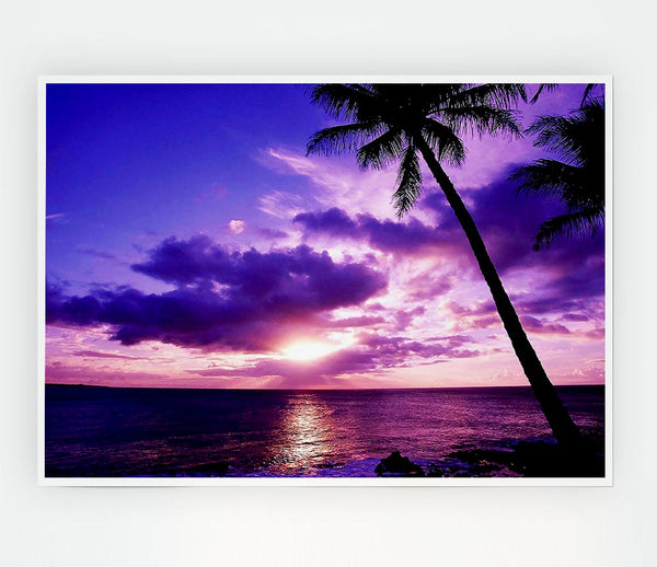 Lilac Pink Ocean Paradise Print Poster Wall Art