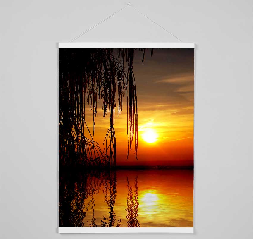 Sun Split Lake Hanging Poster - Wallart-Direct UK