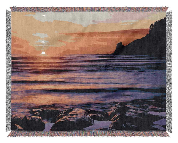 The Last Glimmer Of Sun Woven Blanket