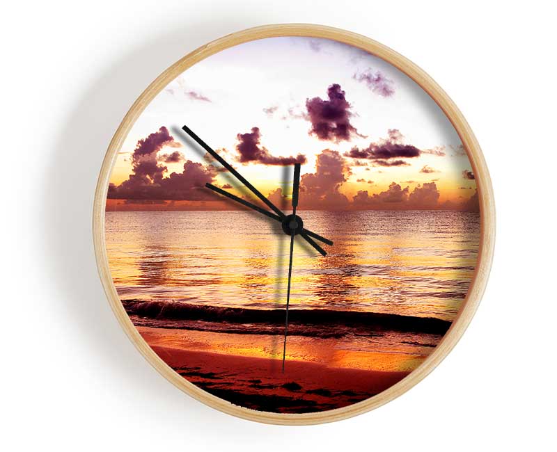 The Oceans Dusk Shorelines Clock - Wallart-Direct UK