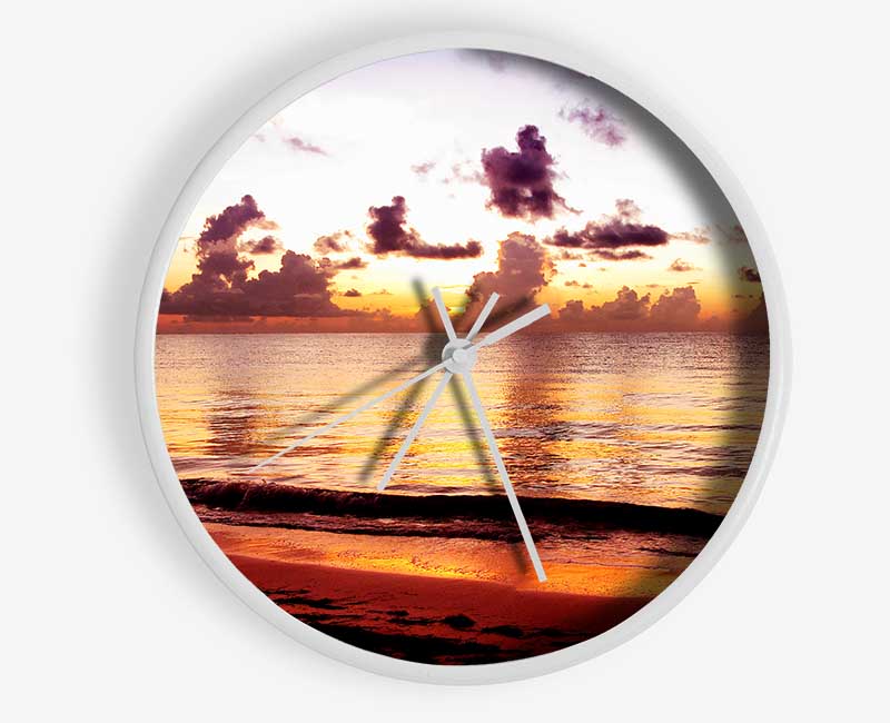 The Oceans Dusk Shorelines Clock - Wallart-Direct UK