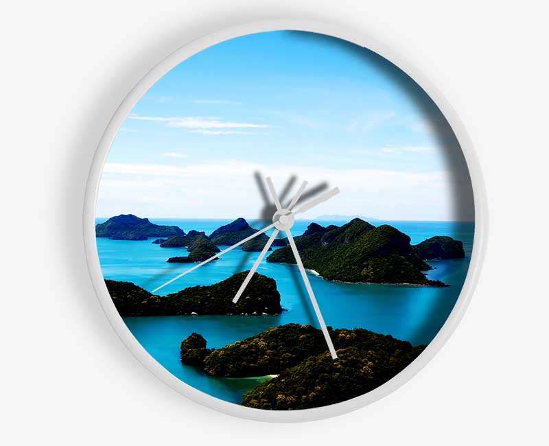 Tranquil Turquoise Rocks Clock - Wallart-Direct UK