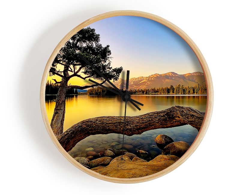 The Perfect Mountain Lake Clock - Wallart-Direct UK