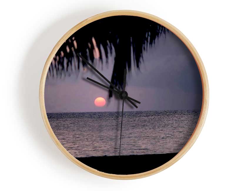 Pink Sun Sunset Clock - Wallart-Direct UK