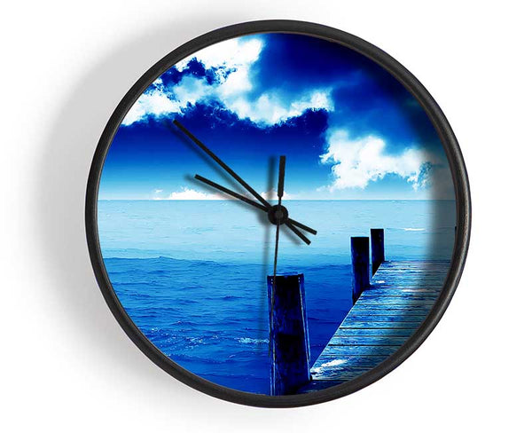 Boardwalk Ocean Blues Clock - Wallart-Direct UK