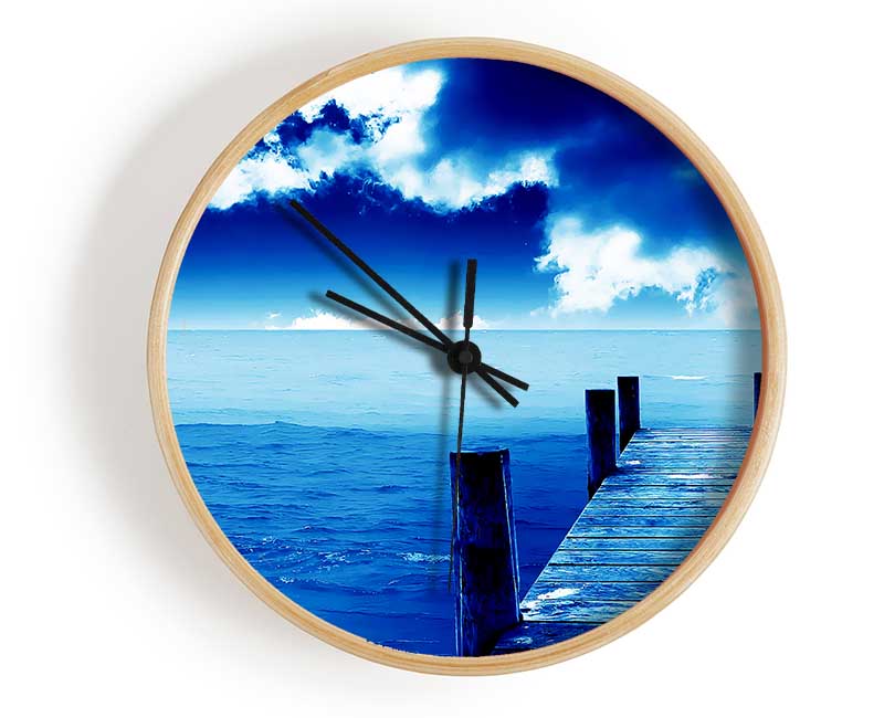 Boardwalk Ocean Blues Clock - Wallart-Direct UK