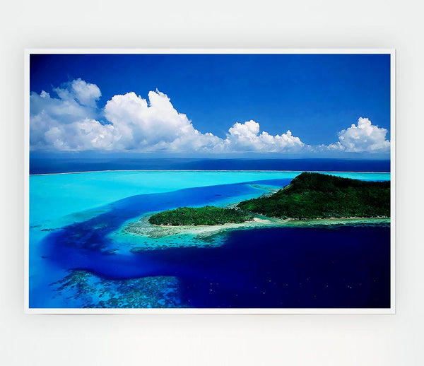 Turquoise Island Paradise Print Poster Wall Art