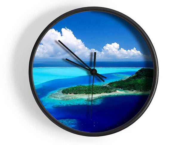 Turquoise Island Paradise Clock - Wallart-Direct UK