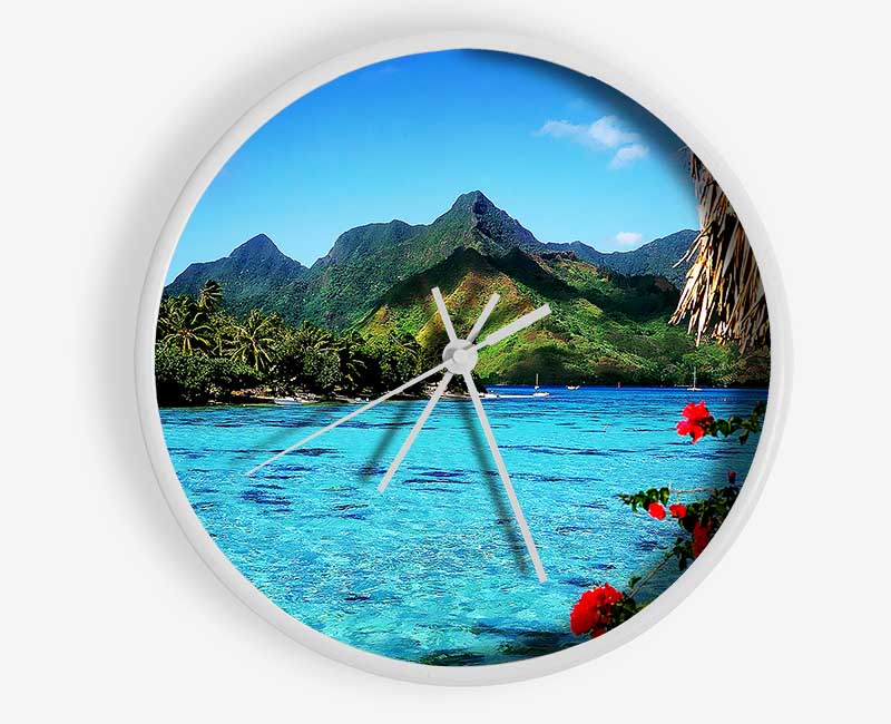 Paradise Island Bay Clock - Wallart-Direct UK