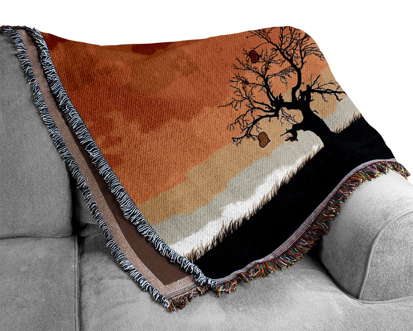 Sun Blaze Tree Woven Blanket