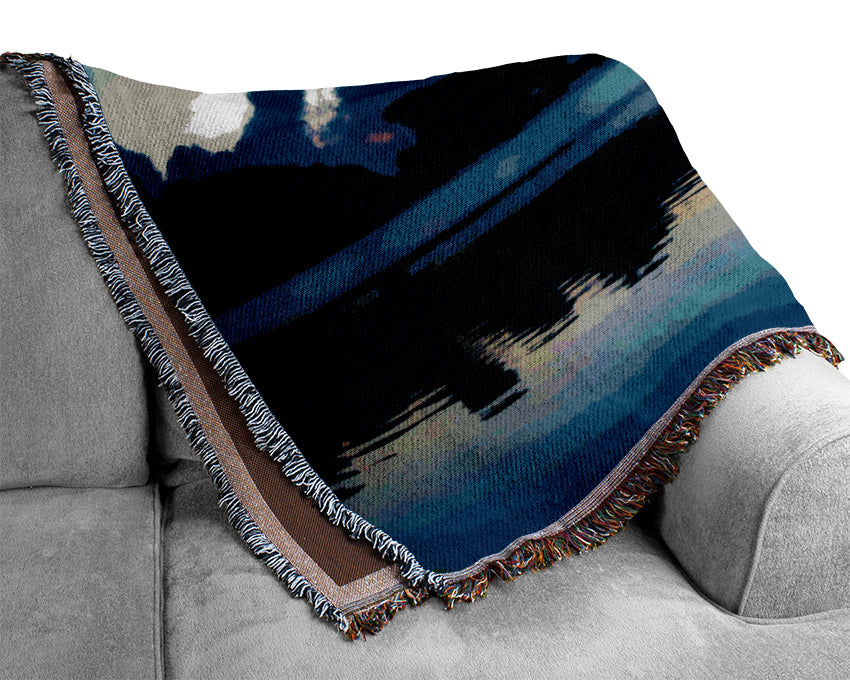 Blue Ocean Skies At Daybreak Woven Blanket