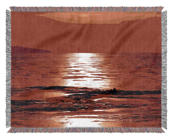 Orange Sun Trail Ocean Woven Blanket