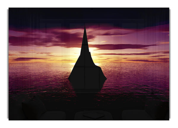 Ocean Sailboat At Dusk