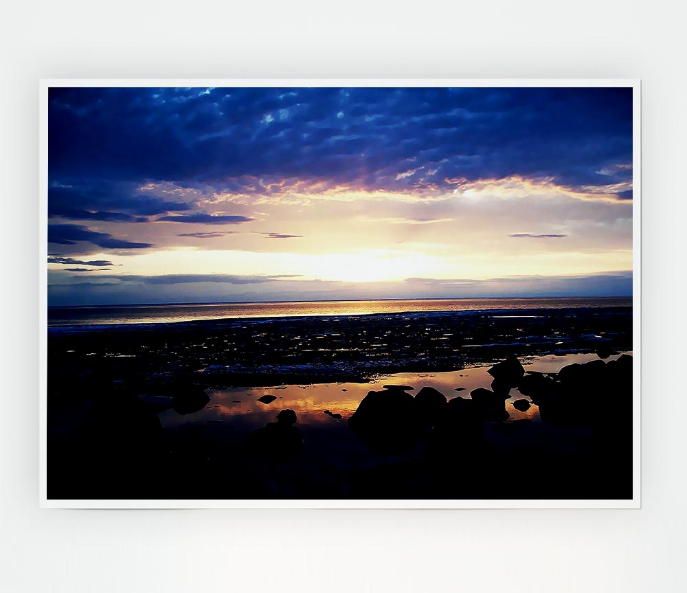 Blue Sky Horizon Print Poster Wall Art