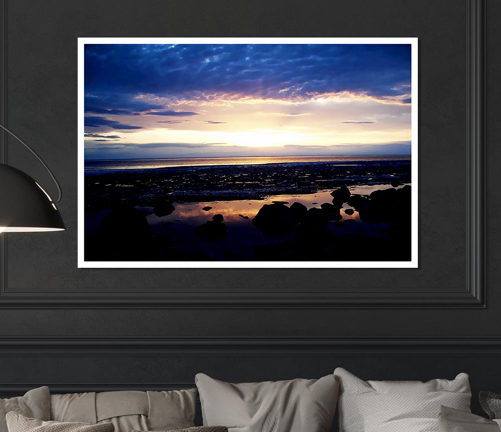 Blue Sky Horizon Print Poster Wall Art