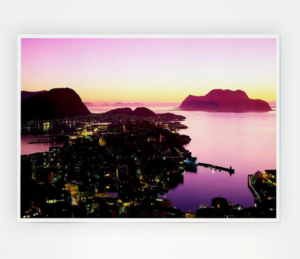 Lilac City Ocean Print Poster Wall Art