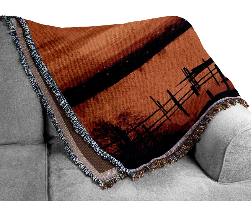 Red Lake Calm Woven Blanket