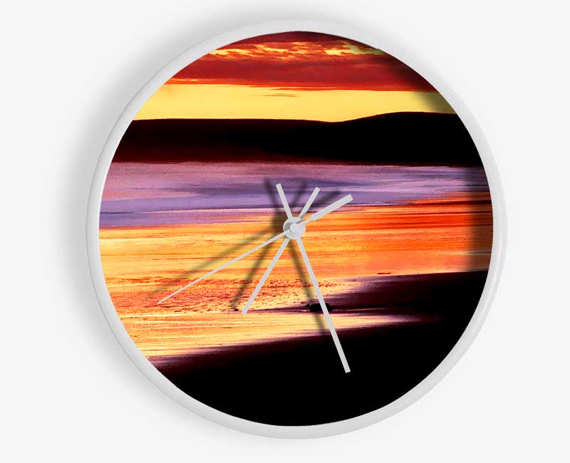 Peach Paradise Ocean Clock - Wallart-Direct UK