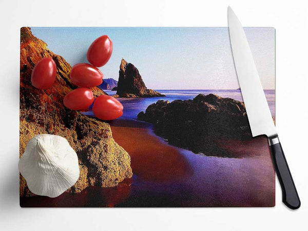 Ocean Rocks Glass Chopping Board