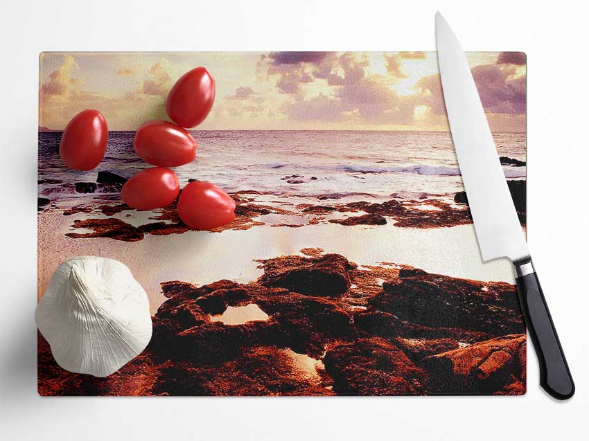 Rocky Ocean Glass Chopping Board