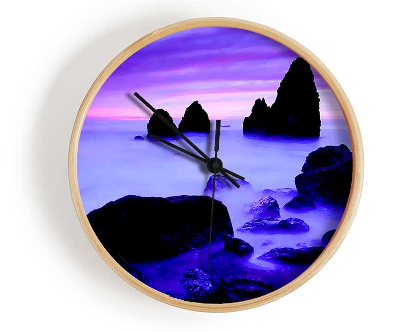 Lilac Ocean Mist Clock - Wallart-Direct UK