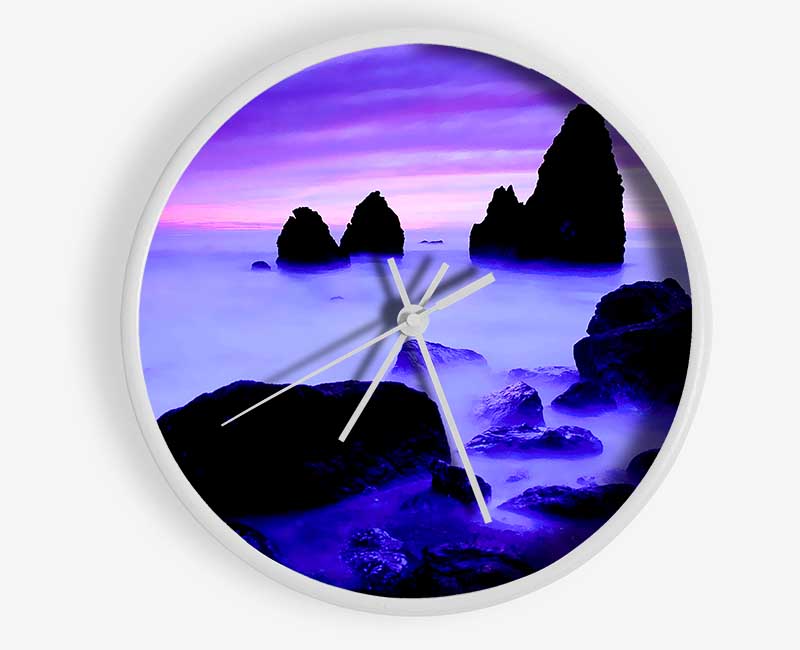 Lilac Ocean Mist Clock - Wallart-Direct UK