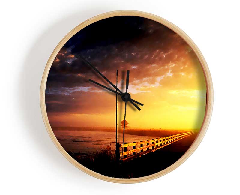 Pier Of The Blazing Sun Clock - Wallart-Direct UK