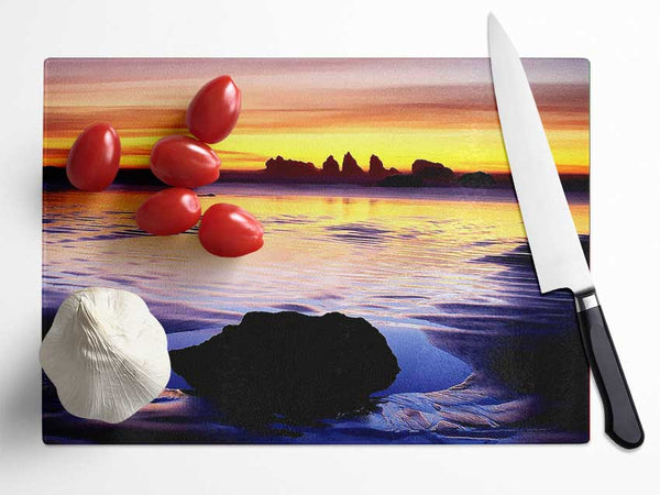 Rock Pool Skys Glass Chopping Board