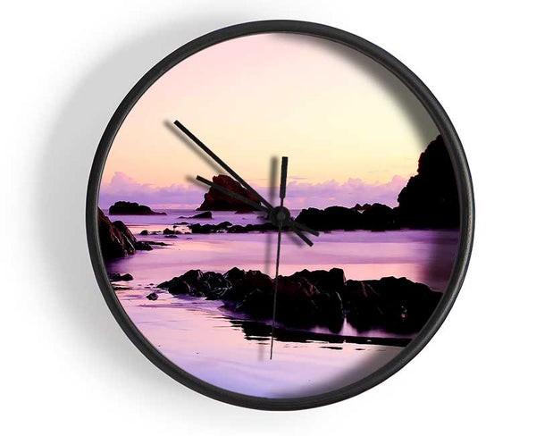 Mystical Lilac Ocean Clock - Wallart-Direct UK