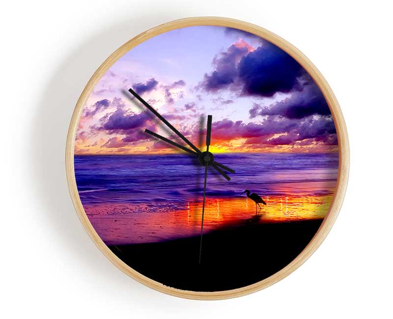 Blazing Ocean Sunset Clock - Wallart-Direct UK