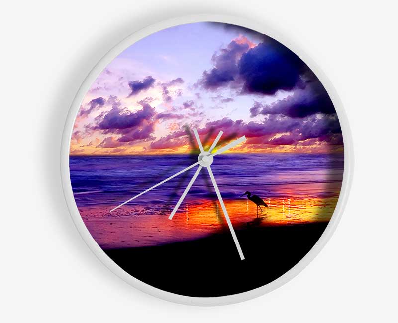 Blazing Ocean Sunset Clock - Wallart-Direct UK