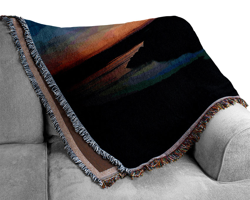 Blue Paradise Island Woven Blanket