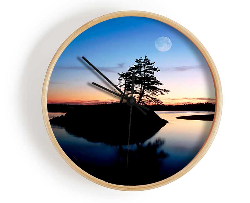 Blue Paradise Island Clock - Wallart-Direct UK