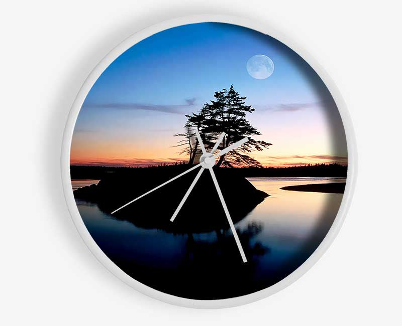 Blue Paradise Island Clock - Wallart-Direct UK