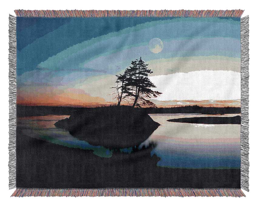 Blue Paradise Island Woven Blanket